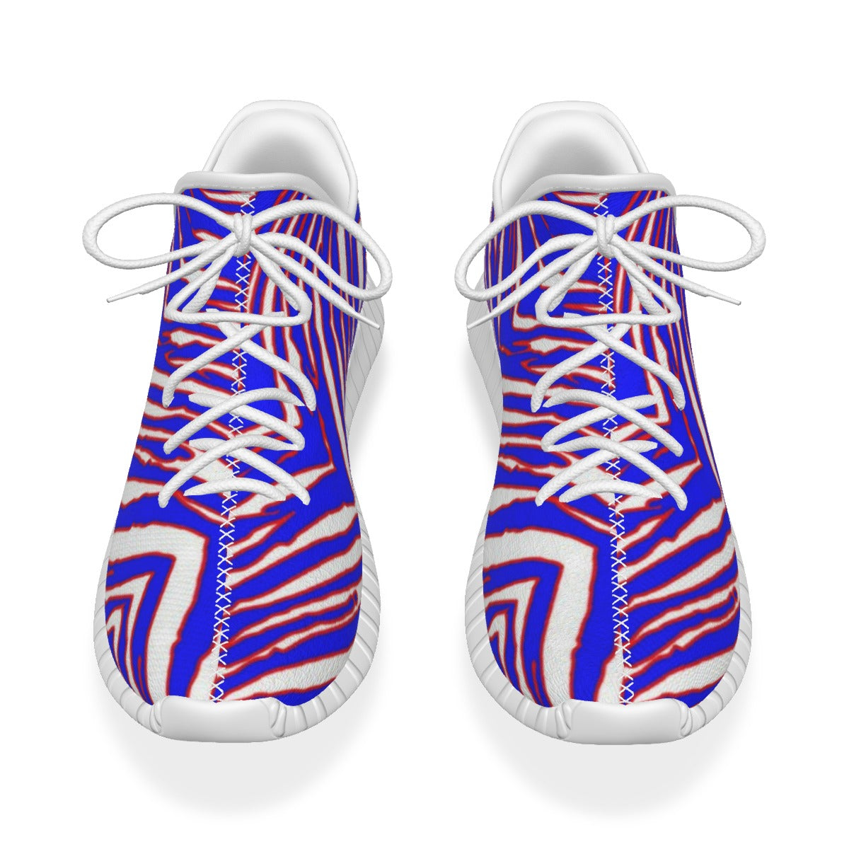 Buffalo football Coconut Shoes – Red Blue White Zebra Game Day Style