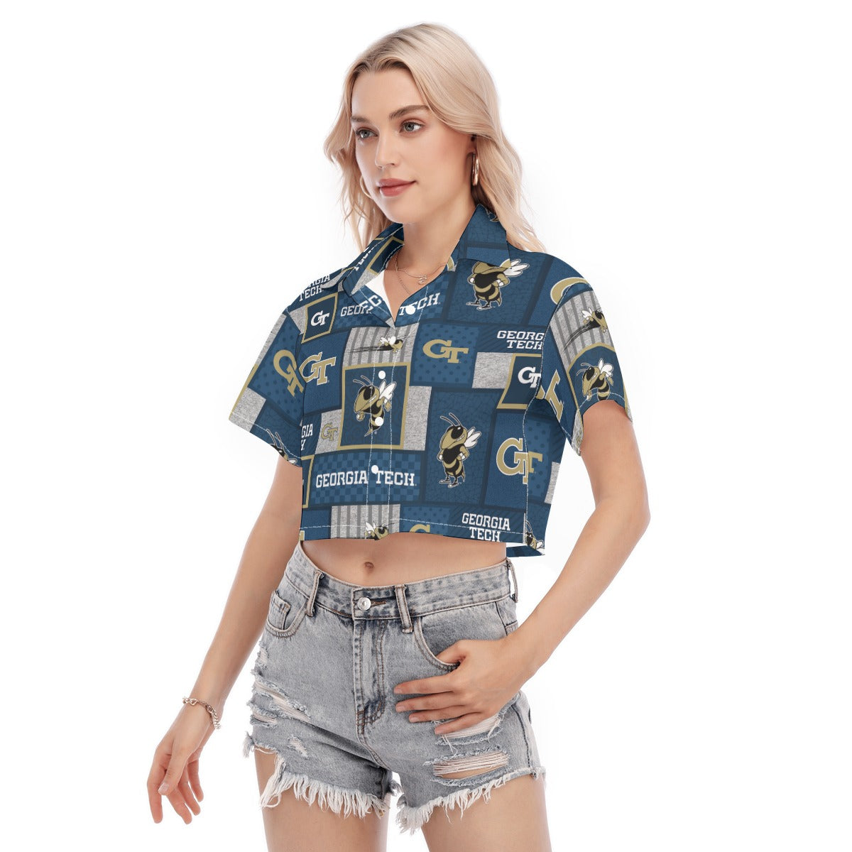 Georgia Tech Yellow Jackets Women's Cropped Shirt varsity sportswear product image 3.0