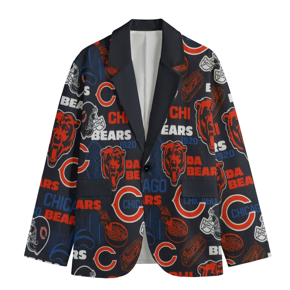 Chicago Football Blazer Men Navy Red Game Day Jacket Stylish Streetwear streetwear fashion product image 3