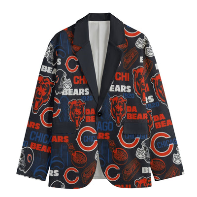 Chicago Football Blazer Men Navy Red Game Day Jacket Stylish Streetwear