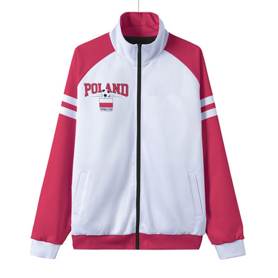 Poland Red and White Football Style Track Jacket – Game Day Streetwear Essential