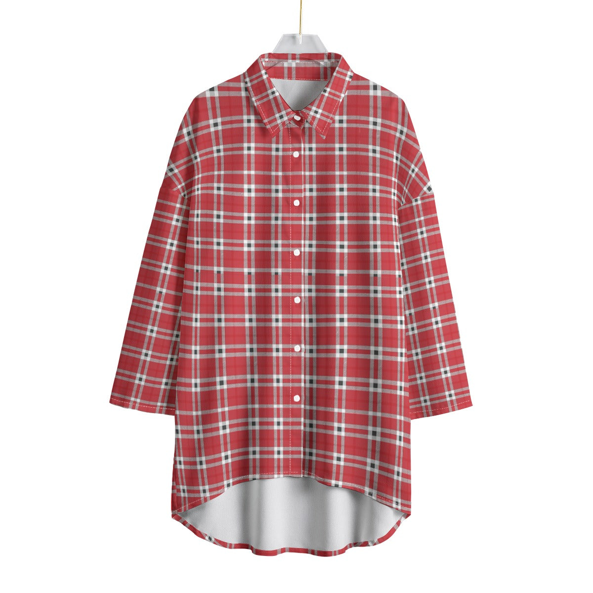 georgia bulldogs tartan plaid oversized button up women shirt women's chiffon shirt with elbow sleeve women tartan plaid game day fashion