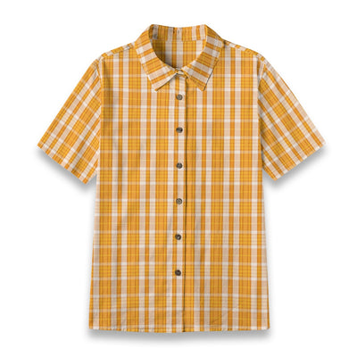 Tennessee Volunteers Orange White Plaid Womens Shirt 125Gsm Cotton 2 orange white plaid women fashion apparel