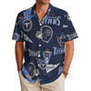 Tennessee Titans Men's Hawaiian Shirt|150GSM navy light blue football back view game day look