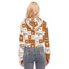 White Smoke Texas at Austin - Longhorns Women's Crop Top Hoodie With Zipper Closure