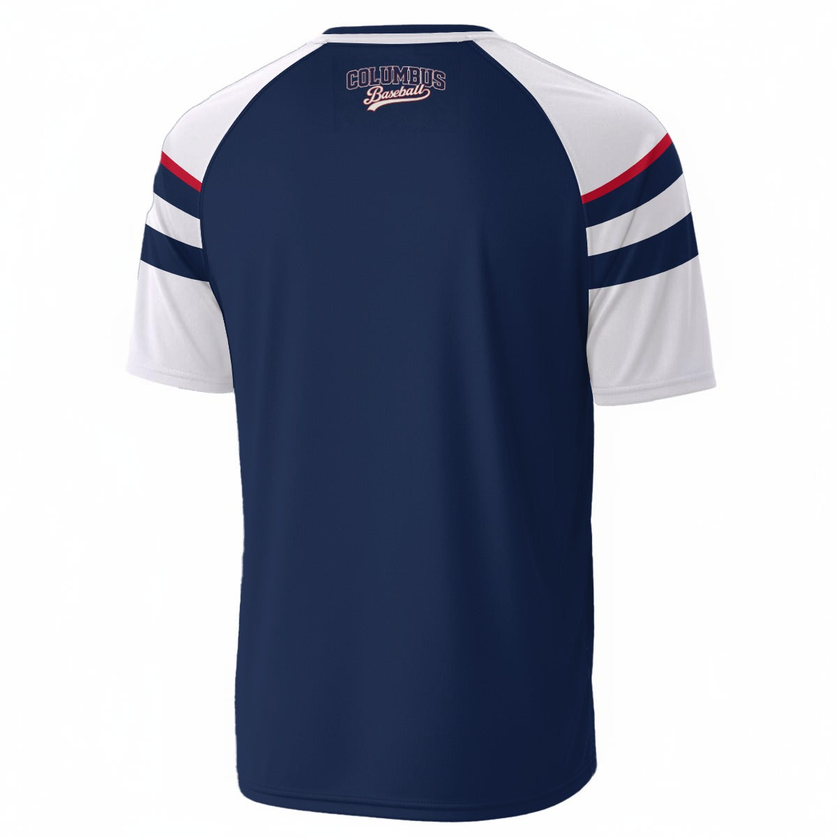 White Smoke Columbus Baseball Navy and White V Neck Shirt – Retro Columbus Ohio Baseball Fan T Shirt