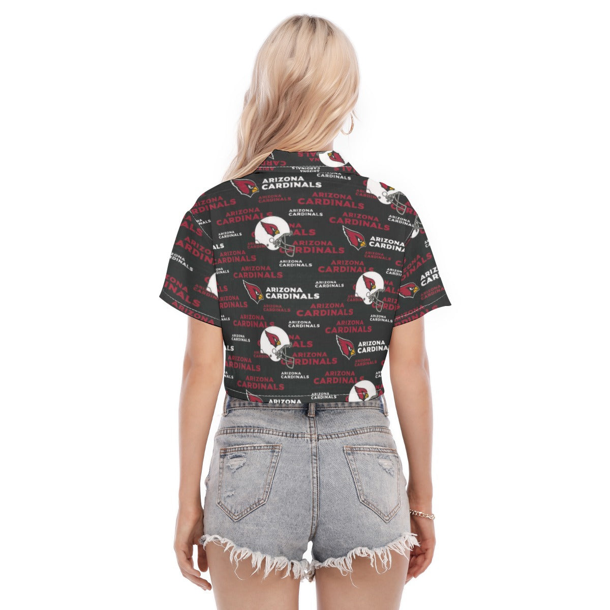 arizona-cardinals-womens-cropped-shirt red white football outfit side view