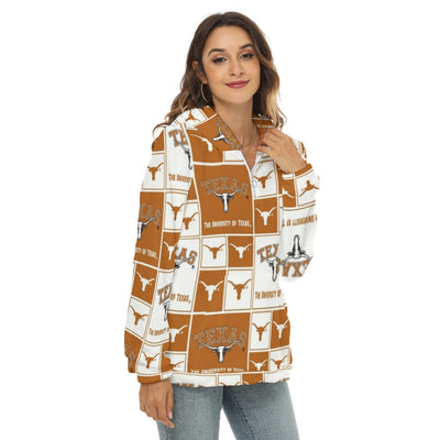 White Smoke Texas at Austin - Longhorns Women's Borg Fleece Hoodie With Half Zip
