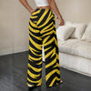Dark Slate Gray Pittsburgh Football Yellow Black Zebra Women’s Straight-Leg Casual Pants