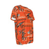 cincinnati-bengals-short-sleeve-t-shirt black orange football close-up design
