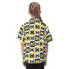 Michigan Wolverines Kid's Hawaiian Vacation Shirt White varsity sports apparel
