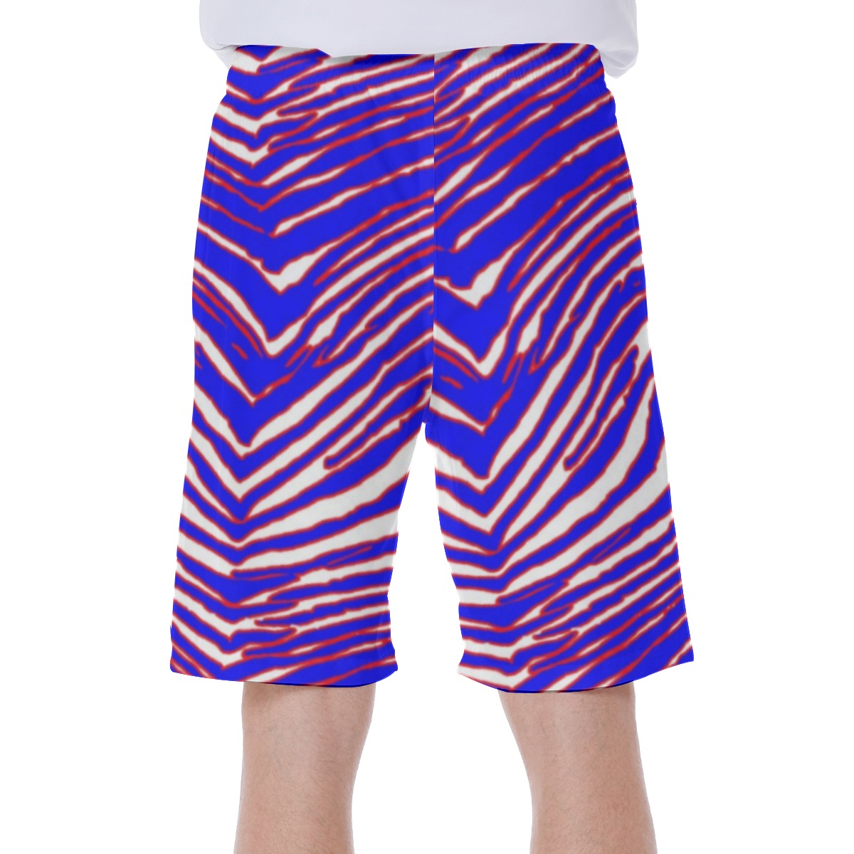 White Smoke Buffalo Zebra Football Men’s Beach Shorts With Lining – Game Day Summer Comfort