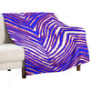 White Smoke Buffalo football Flannel Blanket – Red Blue White Zebra Game Day Style