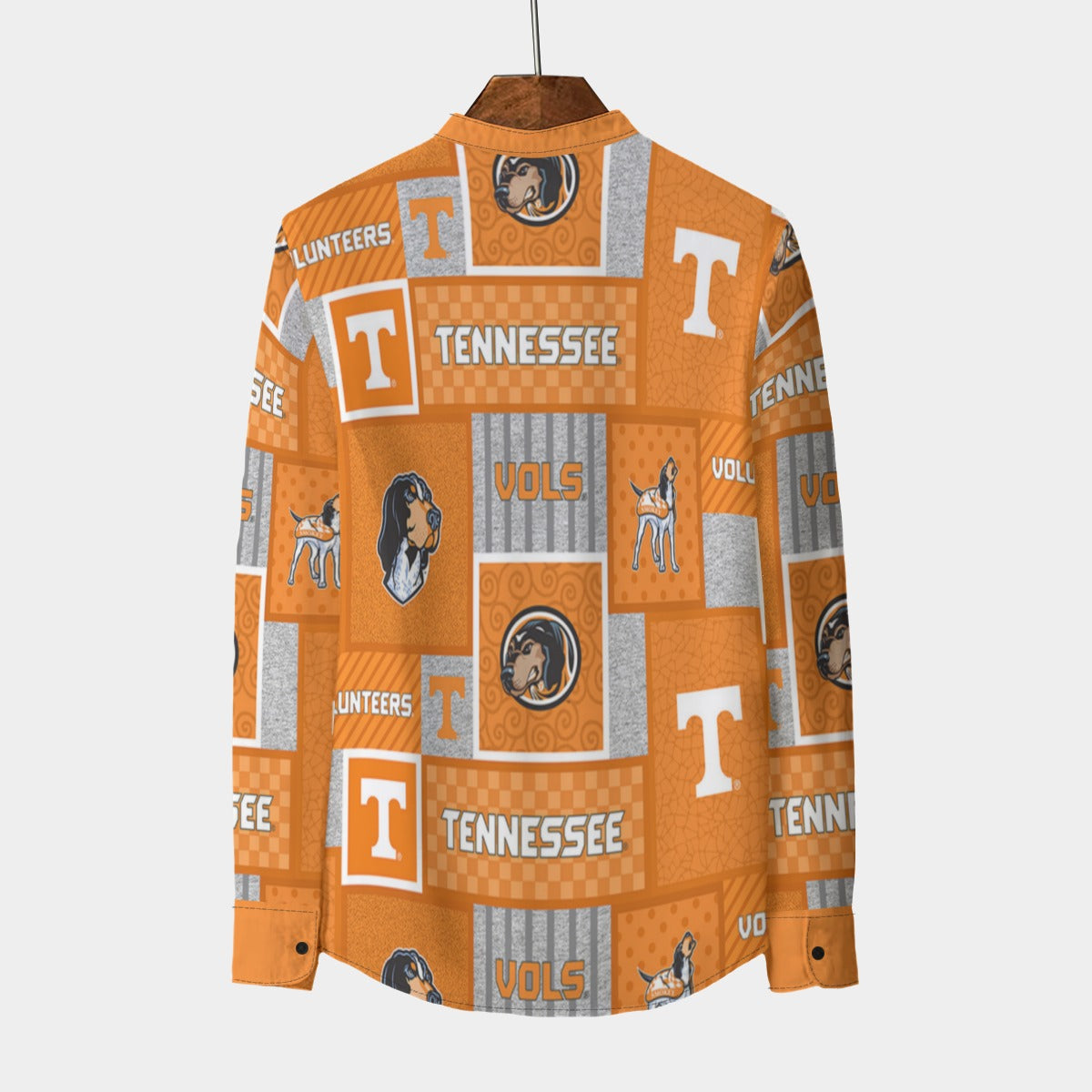 Tennessee Volunteers Stand Collar Shirt With Long Sleeve|110GSM Imitation Flax - college football fan gear varsity sportswear product image 2.0