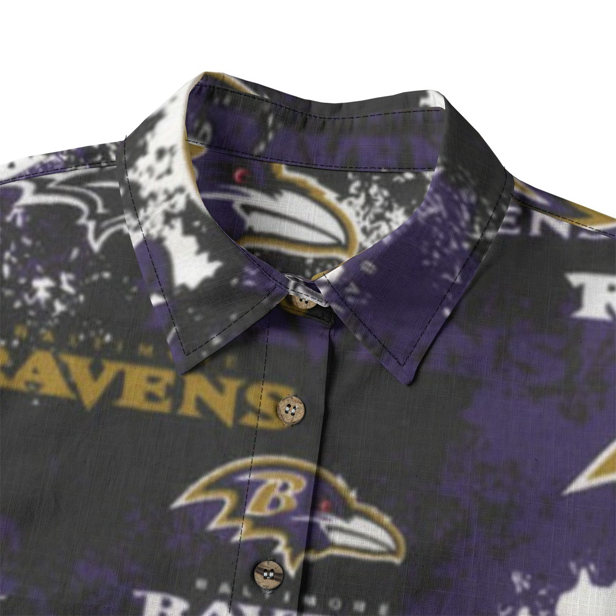 baltimore-ravens-womens-shirt-125gsm-cotton purple black football outfit fabric close-up
