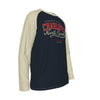 White Smoke Charlotte North Carolina Long Sleeve Shirt – Navy Cream Vintage Varsity College Tee