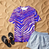 Tan Buffalo football O-Neck T-Shirt | 190GSM Cotton – Red Blue White Zebra Game Day Style