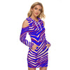 Women’s Buffalo football Tight Dress  Red, Blue White Zebra Game Day Style – nfl fan apparel, fan gear, image 1.0