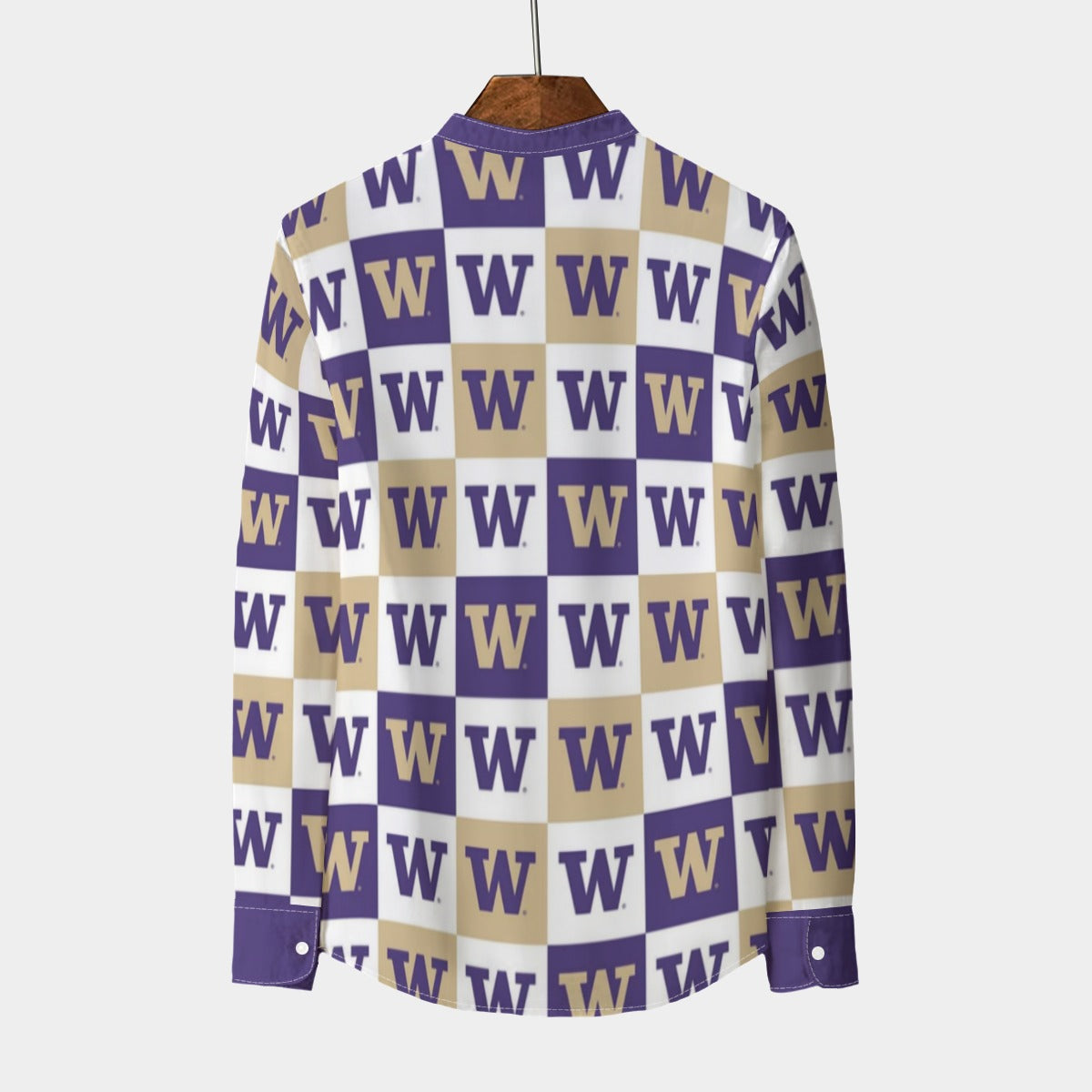 Washington Huskies Stand Collar Shirt With Long Sleeve|110GSM Imitation Flax varsity sportswear product image 2.0