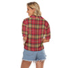 White Smoke San Francisco Football Plaid Women’s Casual Button Shirt – Game Day Streetwear Top