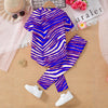 Tan Buffalo Zebra Football Kids’ Casual Top and Pants Set – Zebra Game Day Kids Outfit