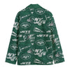 New York football style green blazer – game day streetwear jacket