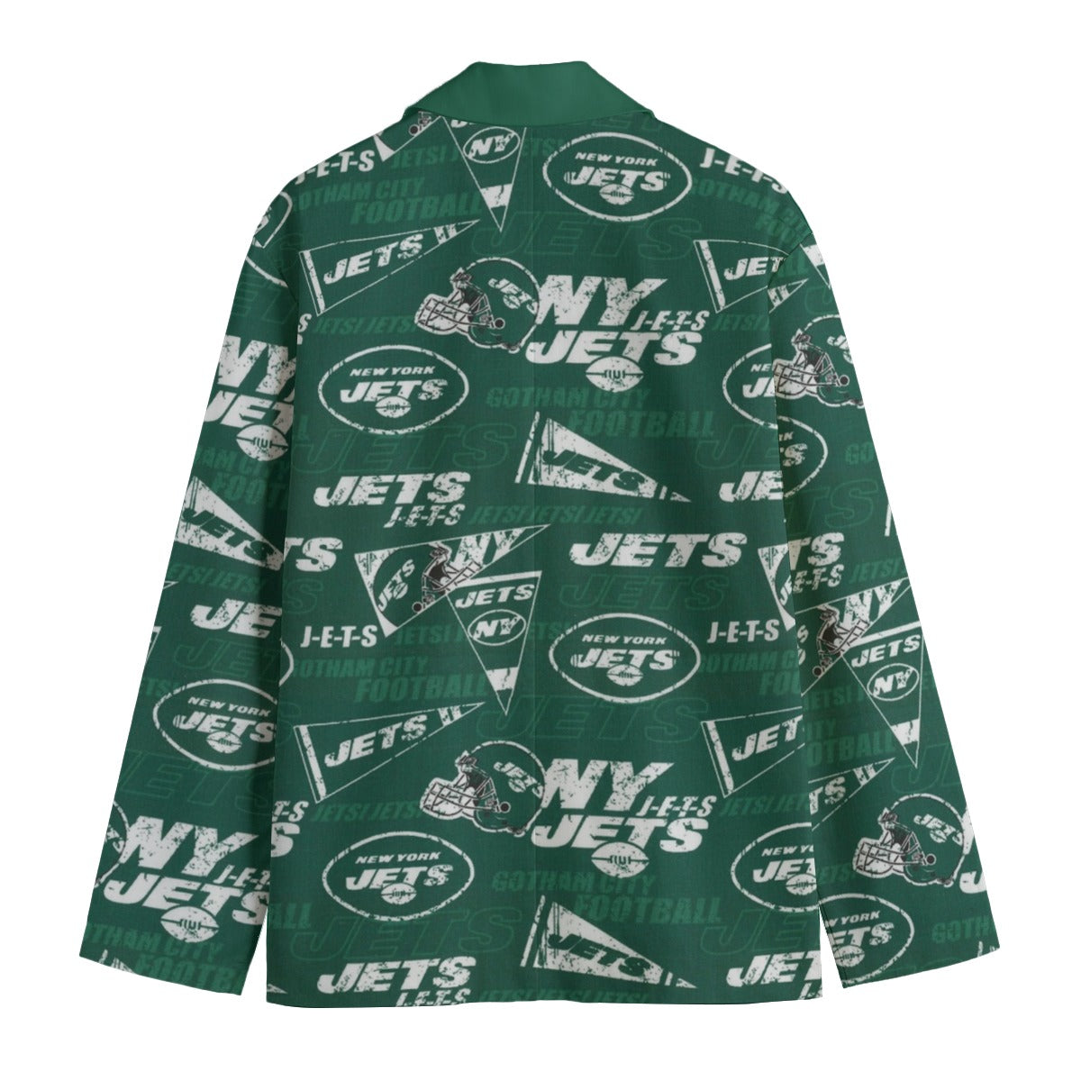 New York football style green blazer – game day streetwear jacket