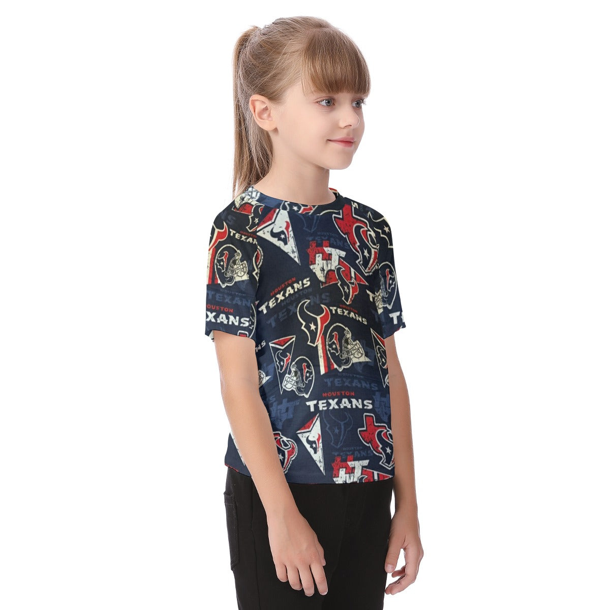 houston-texans-kids-t-shirt navy red football fabric breathable detail