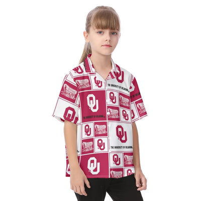 Oklahoma Sooners Kid's Hawaiian Vacation Shirt - Big 12 football apparel varsity sportswear product image 2.0