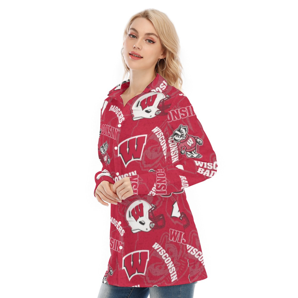 Wisconsin Madison Badgers Women's Long Shirt - Badgers football tee varsity sportswear product image 3.0