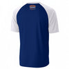 White Smoke Chicago Football EST 1920 Blue and White V Neck Game Day T Shirt