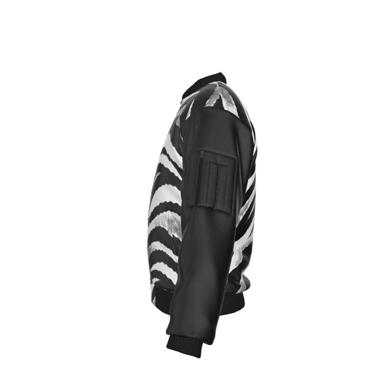 Dark Slate Gray Las Vegas Football Zebra Bomber Jacket – Black and White Game Day Streetwear