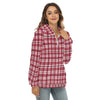 alabama crimson tide tartan plaid crimson white women's borg fleece hoodie with half zip crimson white tartan plaid game day fashion