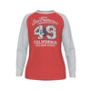 San Francisco 49 Vintage Raglan Long Sleeve Shirt – Red and White California Golden State Style – lightweight game day shirt, game day outfit, image 1.0