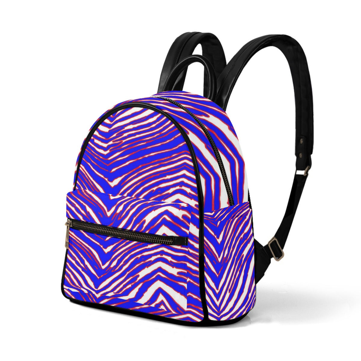 White Smoke Small Size Backpack – Red Blue White Zebra Game Day Style