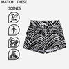 White Smoke Las Vegas Football Zebra Women’s Casual Shorts – Black and White Game Day Streetwear