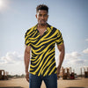 Pittsburgh Football Yellow Black Zebra Men's Shirt – breathable comfort wear, fan gear, image 1.0