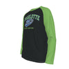 Dark Slate Gray Charlotte NC Black Green Long Sleeve Shirt – Modern Varsity North Carolina Raglan
