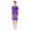 Buffalo football Kid's Short Sleeve Dress – Red Blue White Zebra Game Day Style – sportswear style, football shirt, image 1.0