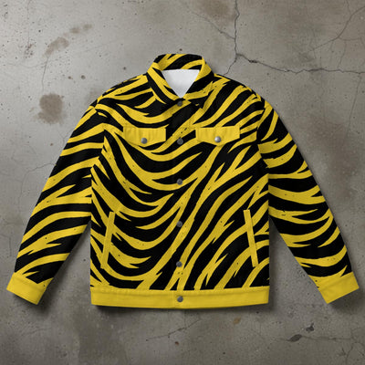 Pittsburgh Football Yellow Black Zebra Unisex Collared Jacket – Game Day Streetwear – casual fan outfit, fan gear, image 1.0