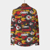 kansas-city-chiefs-mens-stand-collar-shirt-with-long-sleeve-110gsm-imitation-flax red gold football outfit image 2.0