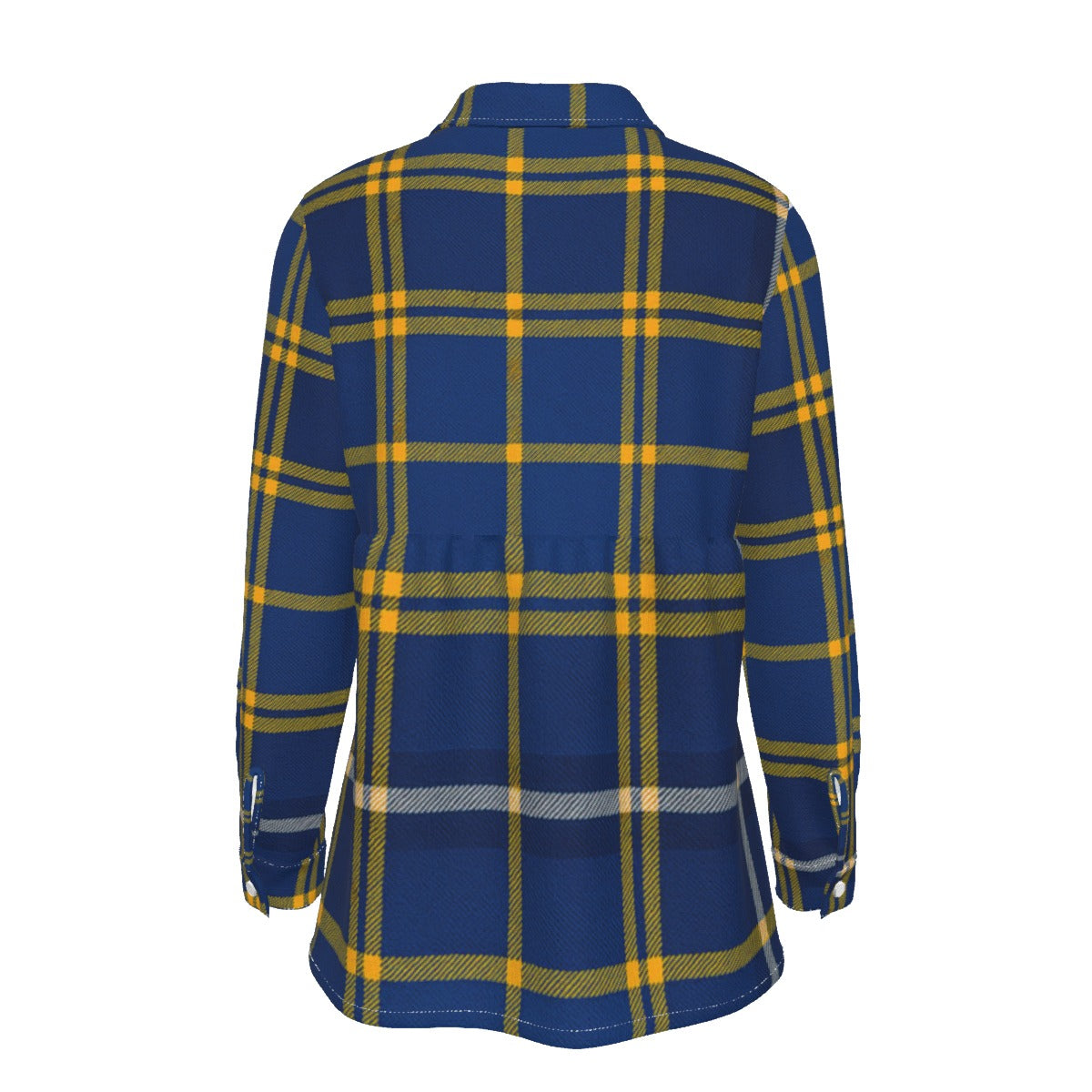 West Virginia Mountaineers Tartan Plaid Blue Gold Women's Elastic-Back Shirt