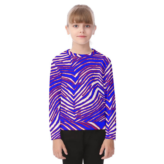 Buffalo football&nbsp; Kid's Thicken Sweater – Red Blue White Zebra Game Day Style