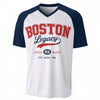 Boston Legacy Varsity T-Shirt – White, Navy Blue and Red Athletic Streetwear Graphic Tee – casual fan outfit, sportswear style, image 1.0