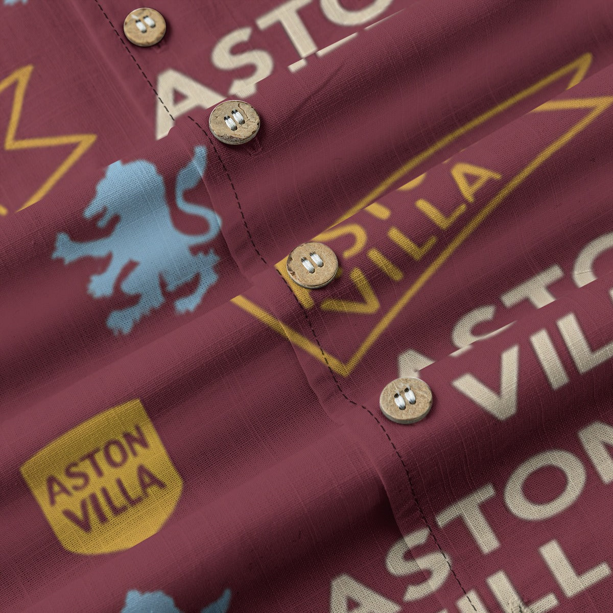 Aston Villa Men's Casual Hawaiian Short Sleeve Shirt | 125GSM Cotton