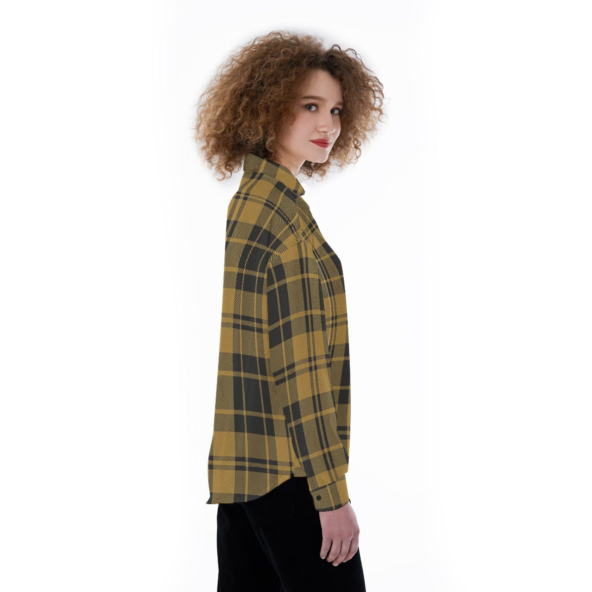 colorado buffaloes tartan plaid black gold  women tartan plaid game day shirt