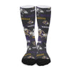 White Smoke Baltimore Ravens Long Socks