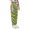 White Smoke Green Bay football yellow green zebra Kid's Casual Pants