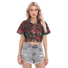 Tampa Bay Buccaneers Women's Cropped Shirt red pewter football outfit back view