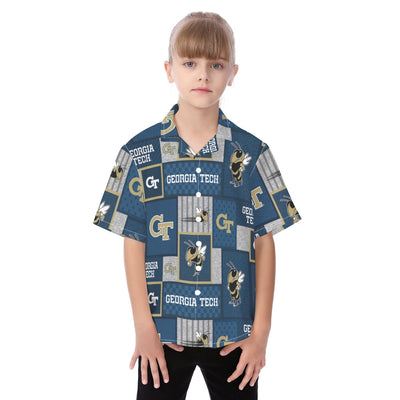 Georgia Tech Yellow Jackets Kid's Hawaiian Vacation Shirt varsity sportswear product image 1.0